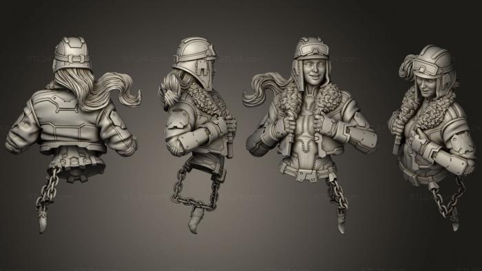 Бюсты монстры и герои (Бюст Гонщика на Динозавре, BUSTH_1176) 3D модель для ЧПУ станка