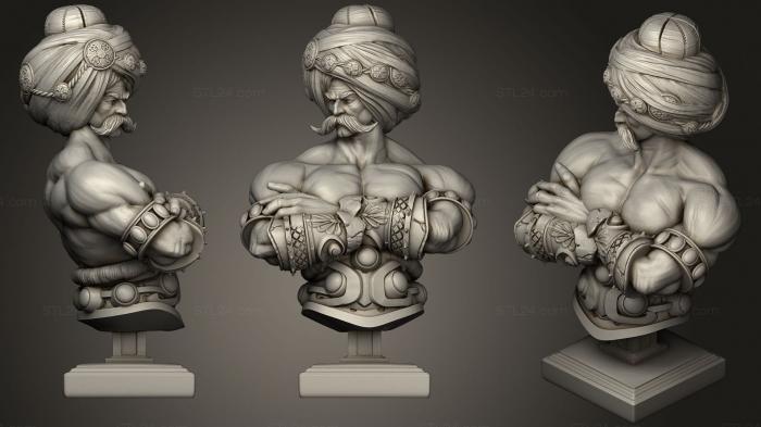 Бюсты монстры и герои (Бюст Джинна, BUSTH_1179) 3D модель для ЧПУ станка