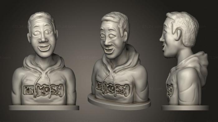 Бюсты монстры и герои (Бюст Чувака, BUSTH_1209) 3D модель для ЧПУ станка