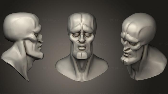 Бюсты монстры и герои (Красавчик Сквидвард 2, BUSTH_1333) 3D модель для ЧПУ станка