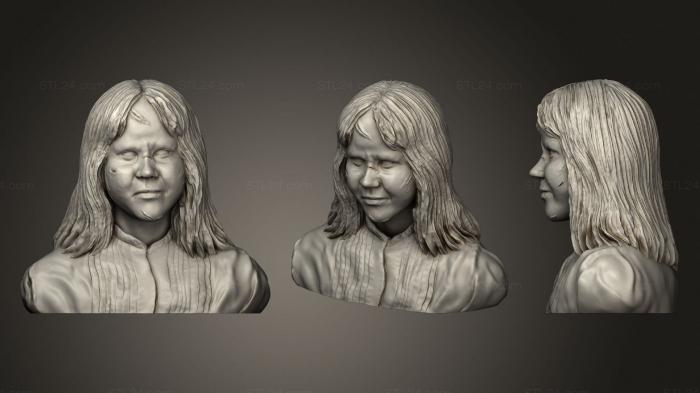 Бюсты монстры и герои (Бюст головы молодой рабыни, BUSTH_1345) 3D модель для ЧПУ станка