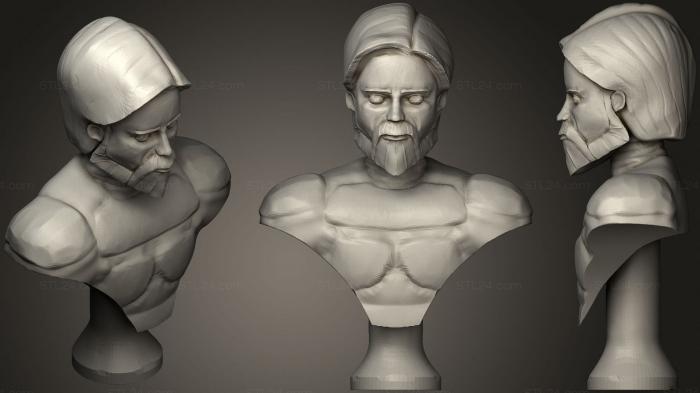 Бюсты монстры и герои (Оби Ван Кеноби 2, BUSTH_1563) 3D модель для ЧПУ станка