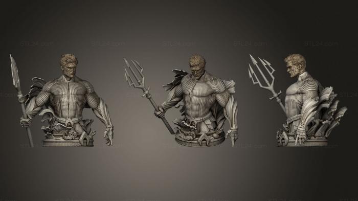 Бюсты монстры и герои (Xpose Аквамен 001, BUSTH_1827) 3D модель для ЧПУ станка