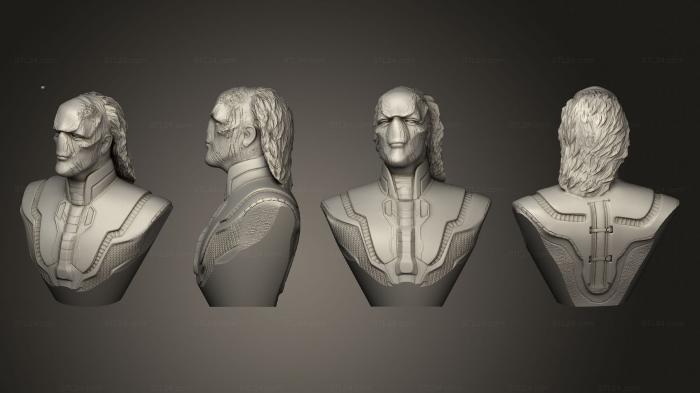 Бюсты монстры и герои (Герой Шахмат Черный Кот 003, BUSTH_2093) 3D модель для ЧПУ станка