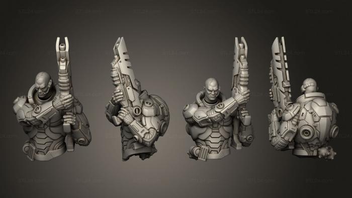 Бюсты монстры и герои (Бюст сержанта морской пехоты, BUSTH_2142) 3D модель для ЧПУ станка