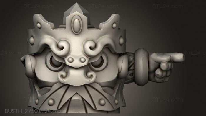 Бюсты монстры и герои (Жаровня с Тотемами, BUSTH_2750) 3D модель для ЧПУ станка