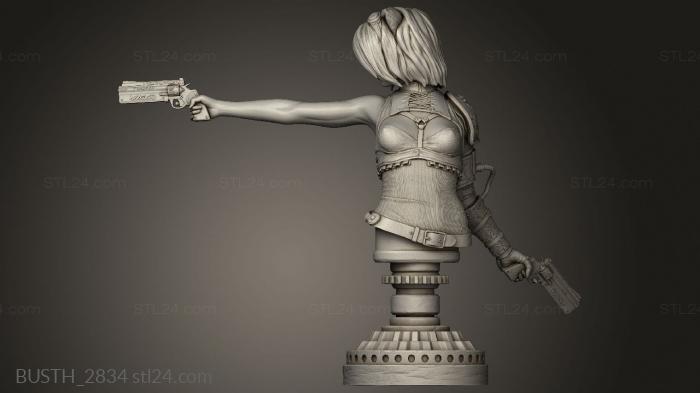 Бюсты монстры и герои (Девочка-кошка Фелиция, BUSTH_2834) 3D модель для ЧПУ станка