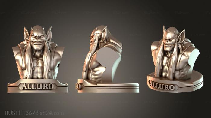 Бюсты монстры и герои (Бюст Аллуро, BUSTH_3678) 3D модель для ЧПУ станка