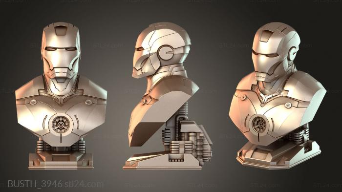 Бюсты монстры и герои (Bust One ironmanbust, BUSTH_3946) 3D модель для ЧПУ станка