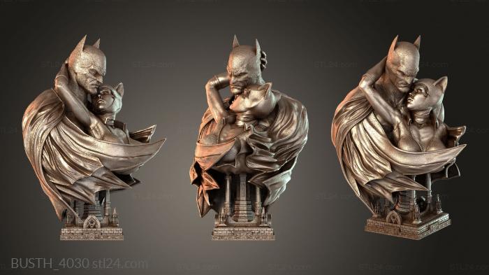 Бюсты монстры и герои (Бюст Женщины-кошки и Бэтмена, BUSTH_4030) 3D модель для ЧПУ станка