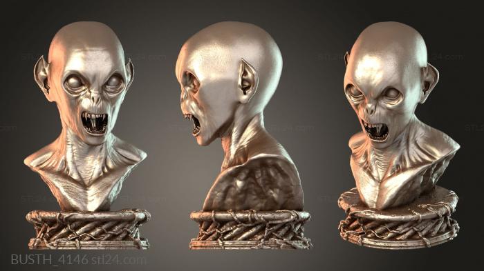 Бюсты монстры и герои (Бюст демона, BUSTH_4146) 3D модель для ЧПУ станка