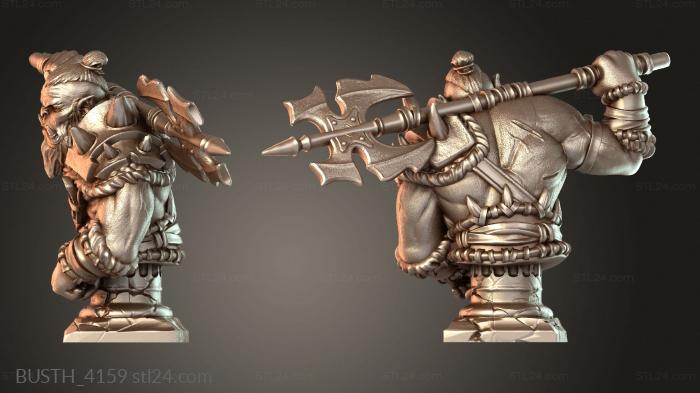 Бюсты монстры и герои (Бюст Дхога Скаллкраша, BUSTH_4159) 3D модель для ЧПУ станка