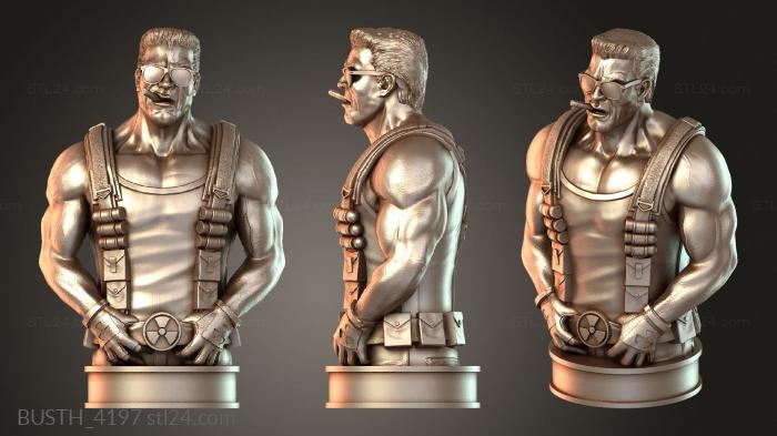 Бюсты монстры и герои (Бюст Дюка Нюкема, BUSTH_4197) 3D модель для ЧПУ станка