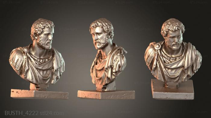 Бюсты монстры и герои (Император Антонин Пий н.э., BUSTH_4222) 3D модель для ЧПУ станка