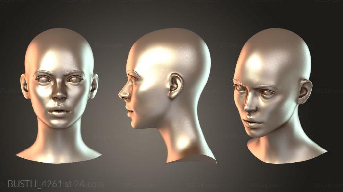 Бюсты монстры и герои (Женский, BUSTH_4261) 3D модель для ЧПУ станка