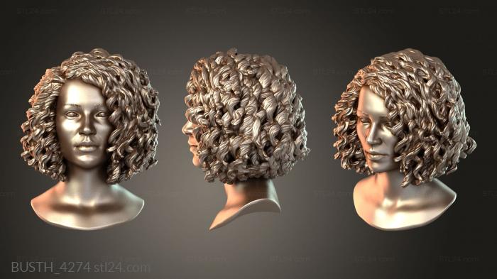 Бюсты монстры и герои (Женщина с вьющимися волосами, BUSTH_4274) 3D модель для ЧПУ станка