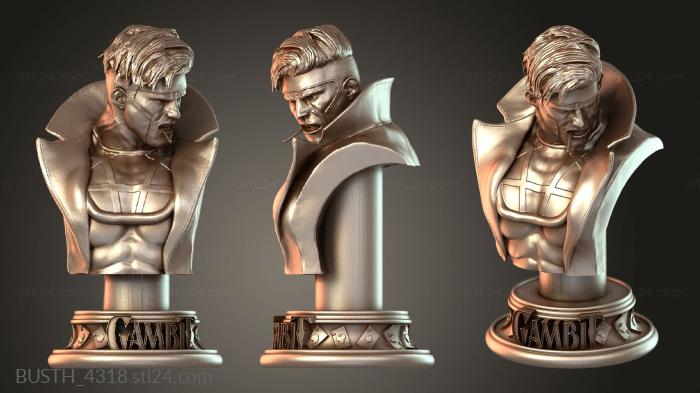 Бюсты монстры и герои (Светодиоды Gambit Bust, BUSTH_4318) 3D модель для ЧПУ станка