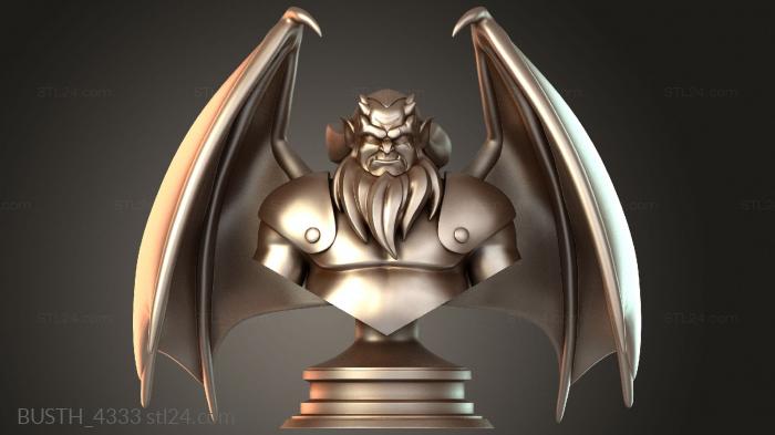 Бюсты монстры и герои (Горгульи хадсон бюст медведь, BUSTH_4333) 3D модель для ЧПУ станка