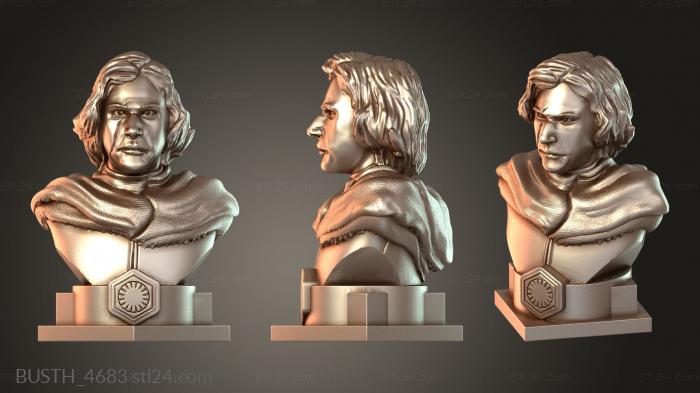 Бюсты монстры и герои (Бюст Кайло Рена, BUSTH_4683) 3D модель для ЧПУ станка