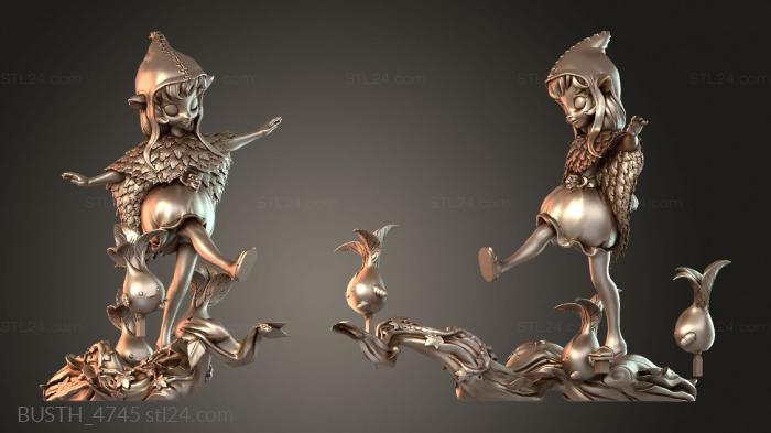 Бюсты монстры и герои (Бюст Маленького Призывателя, BUSTH_4745) 3D модель для ЧПУ станка