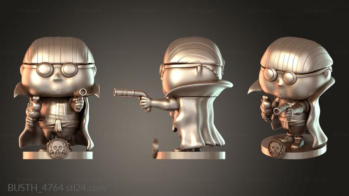 Бюсты монстры и герои (Фанки Лаки Ру, BUSTH_4764) 3D модель для ЧПУ станка