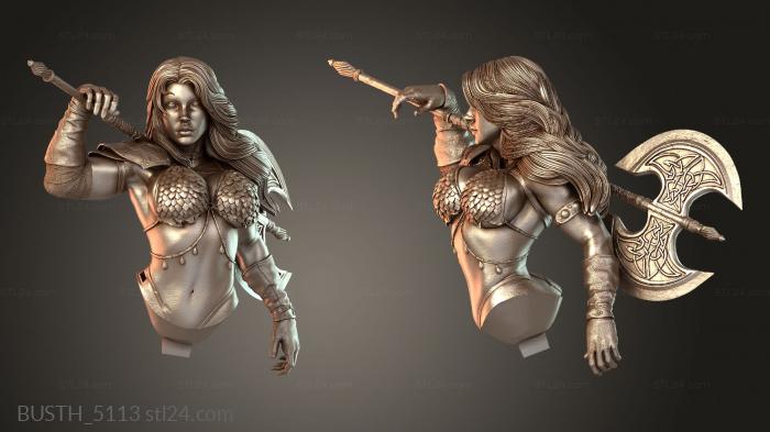 Бюсты монстры и герои (Топор красной сони, BUSTH_5113) 3D модель для ЧПУ станка