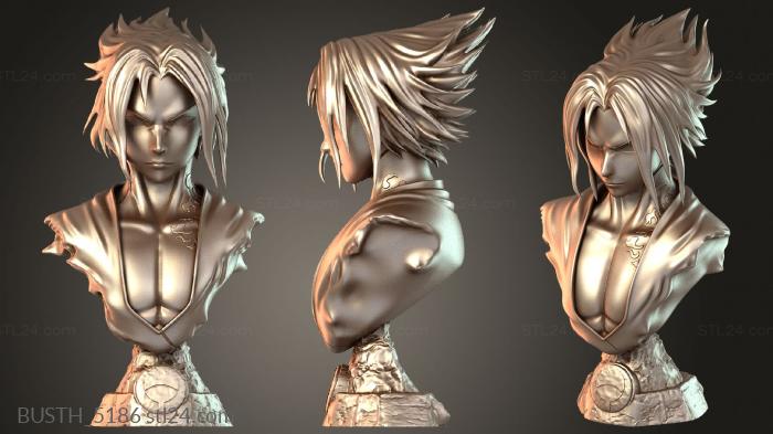 Бюсты монстры и герои (Саске Учиха Бюст, BUSTH_5186) 3D модель для ЧПУ станка