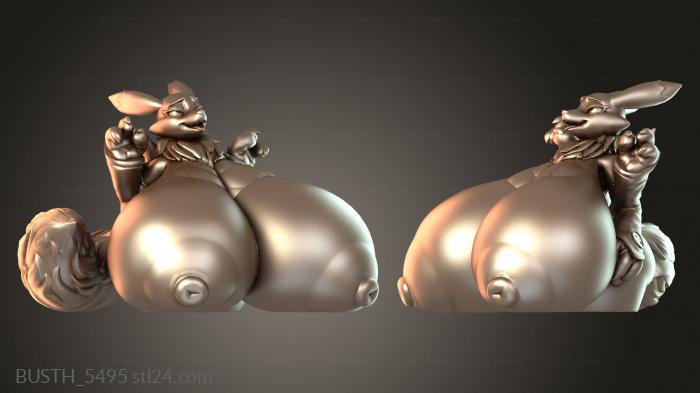 Бюсты монстры и герои (V chunkerbuns в бикини с опущенными руками, BUSTH_5495) 3D модель для ЧПУ станка