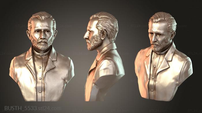 Бюсты монстры и герои (Бюст Винсента Ван Гога, BUSTH_5533) 3D модель для ЧПУ станка