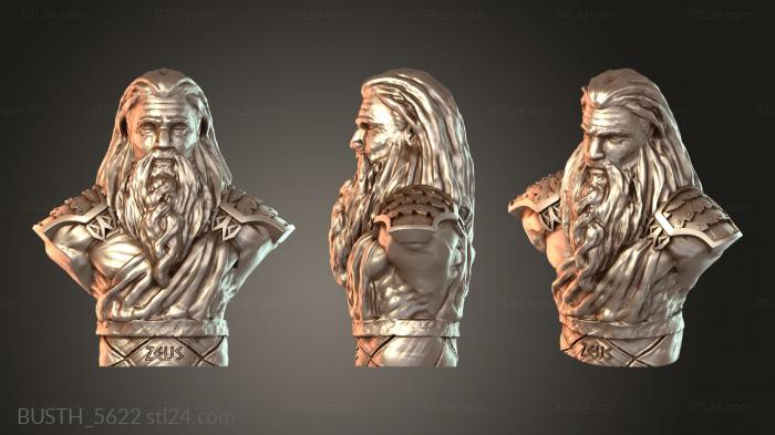 Бюсты монстры и герои (Зевс Греческие Боги, BUSTH_5622) 3D модель для ЧПУ станка