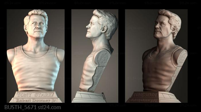 Бюсты монстры и герои (Тони Старк железные люди, BUSTH_5671) 3D модель для ЧПУ станка