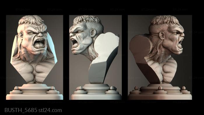 Бюсты монстры и герои (Мистер Халкбастер один кусок, BUSTH_5685) 3D модель для ЧПУ станка