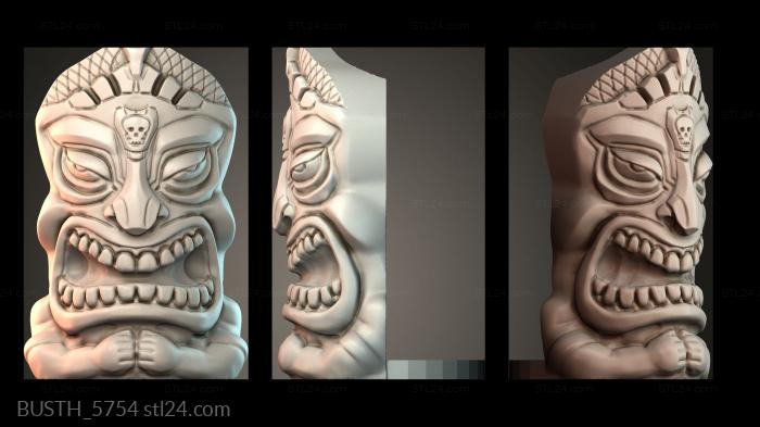 Бюсты монстры и герои (Тики, BUSTH_5754) 3D модель для ЧПУ станка