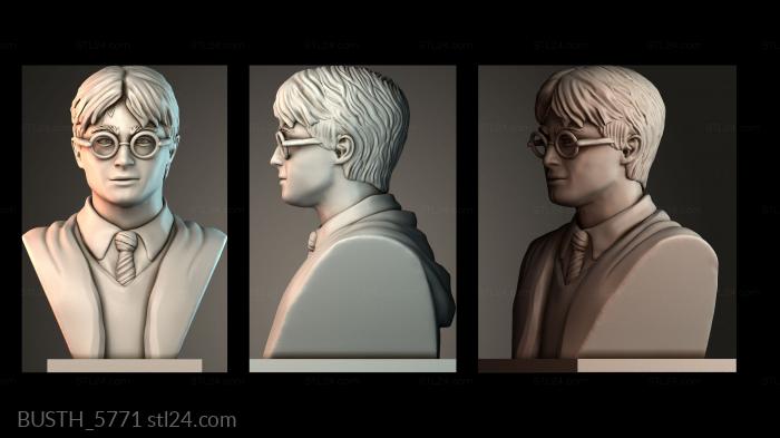 Бюсты монстры и герои (Бюст Гарри Поттера, BUSTH_5771) 3D модель для ЧПУ станка