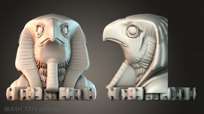 Бюсты монстры и герои (Голова Гора, BUSTH_5772) 3D модель для ЧПУ станка