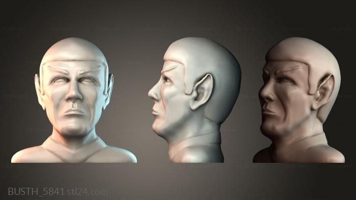 Бюсты монстры и герои (Мистер Спок голова, BUSTH_5841) 3D модель для ЧПУ станка
