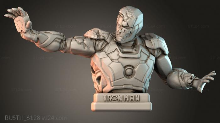 Бюсты монстры и герои (бюст железного человека, BUSTH_6128) 3D модель для ЧПУ станка