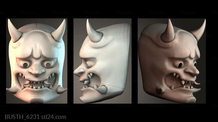 Бюсты монстры и герои (Дизайн маски демона, BUSTH_6231) 3D модель для ЧПУ станка