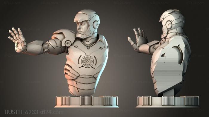 Бюсты монстры и герои (Бюст Железного Человека MK3, BUSTH_6233) 3D модель для ЧПУ станка