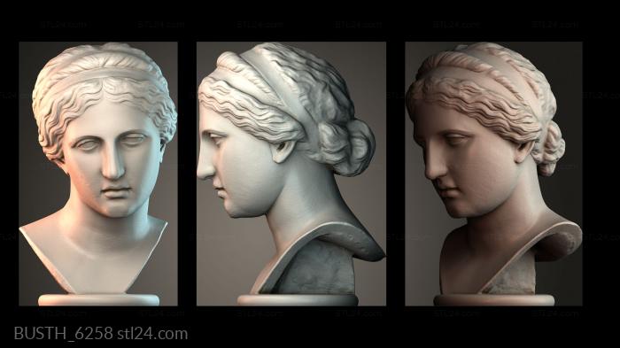 Бюсты монстры и герои (Нимфа или муза, BUSTH_6258) 3D модель для ЧПУ станка