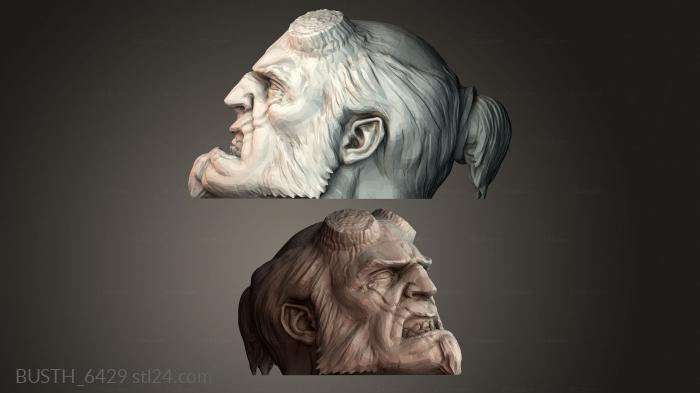 Бюсты монстры и герои (Голова Хеллбоя, BUSTH_6429) 3D модель для ЧПУ станка
