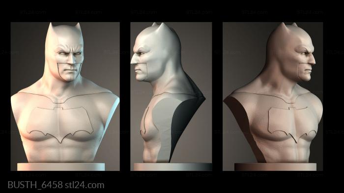 Бюсты монстры и герои (Бюст Бэтмена, BUSTH_6458) 3D модель для ЧПУ станка