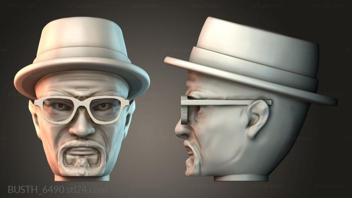 Бюсты монстры и герои (Голова Уолтера Уайта Lego, BUSTH_6490) 3D модель для ЧПУ станка