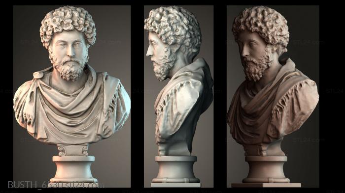Бюсты монстры и герои (Марк Аврелий в Лувре, Париж, BUSTH_6530) 3D модель для ЧПУ станка