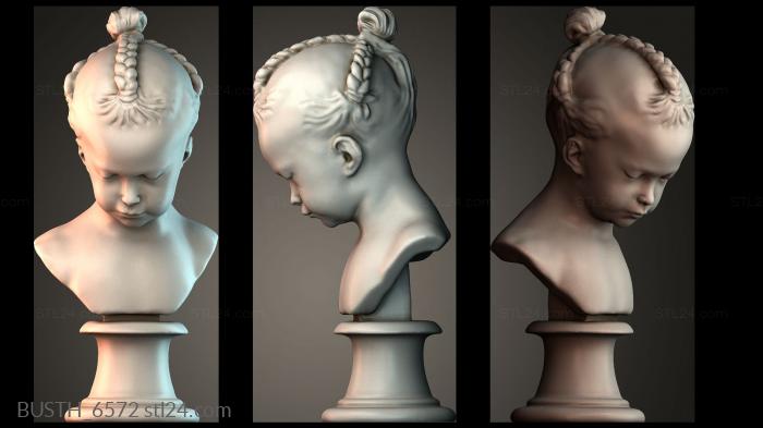 Бюсты монстры и герои (Бюст молодой девушки, BUSTH_6572) 3D модель для ЧПУ станка