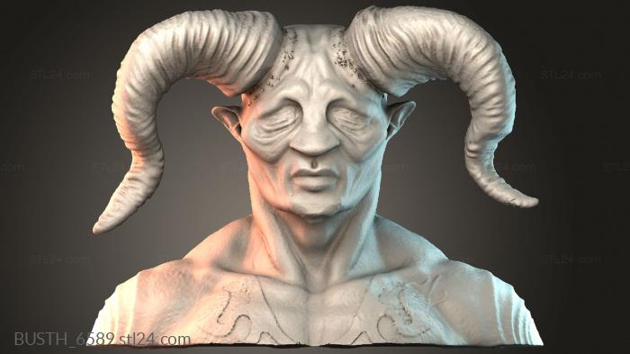 Бюсты монстры и герои (Бюст слепого фавна, BUSTH_6589) 3D модель для ЧПУ станка