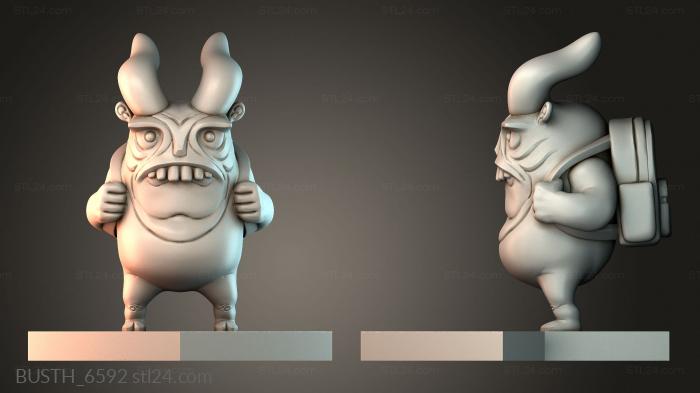 Бюсты монстры и герои (Фигурка монстра, BUSTH_6592) 3D модель для ЧПУ станка