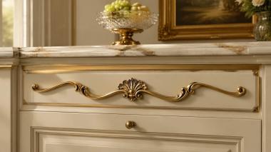 Table aprons Carved kingpiece with acanthus leaf and flowing curls 3d model