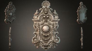 Different watches Baroque clock case with a spherical dial and ornamental façade 3d model