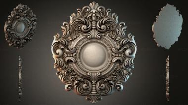 Different watches Baroque clock ornament with central dial 3d model